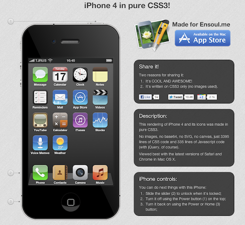 iPhone on Pure CSS3